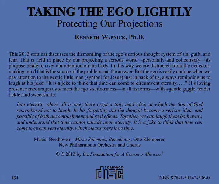 Taking the Ego Lightly: Protecting Our Projections [CD]
