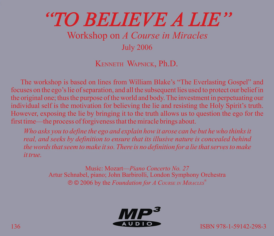 "To Believe a Lie" [MP3]