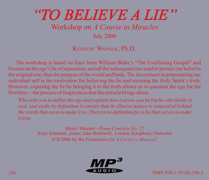 "To Believe a Lie" [MP3]