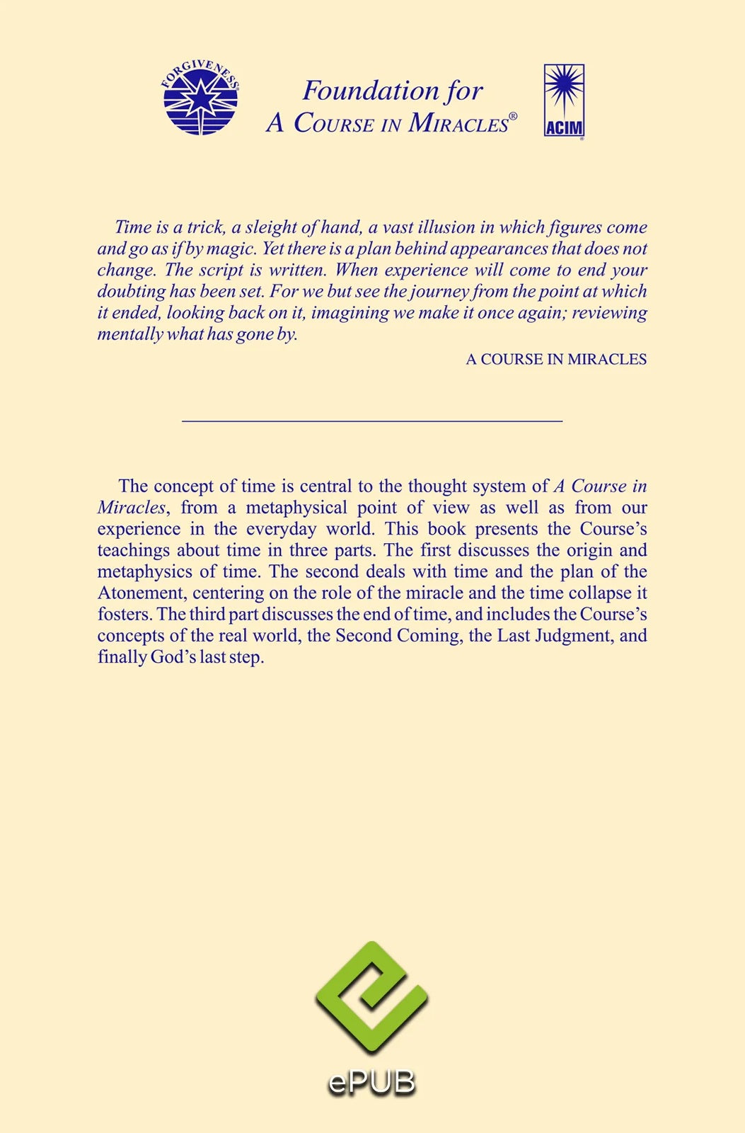 A Vast Illusion: Time According to "A Course in Miracles" [EPUB]