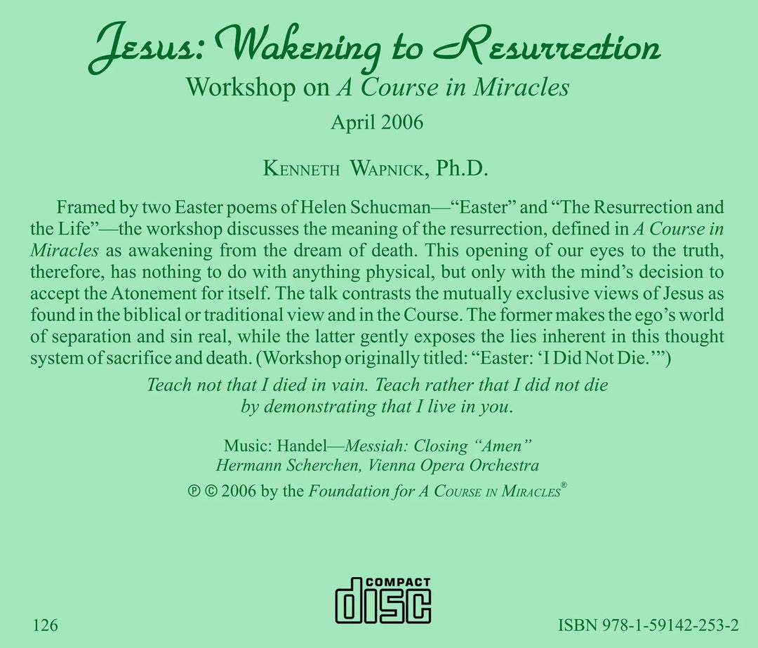 Jesus: Wakening to Resurrection [CD]