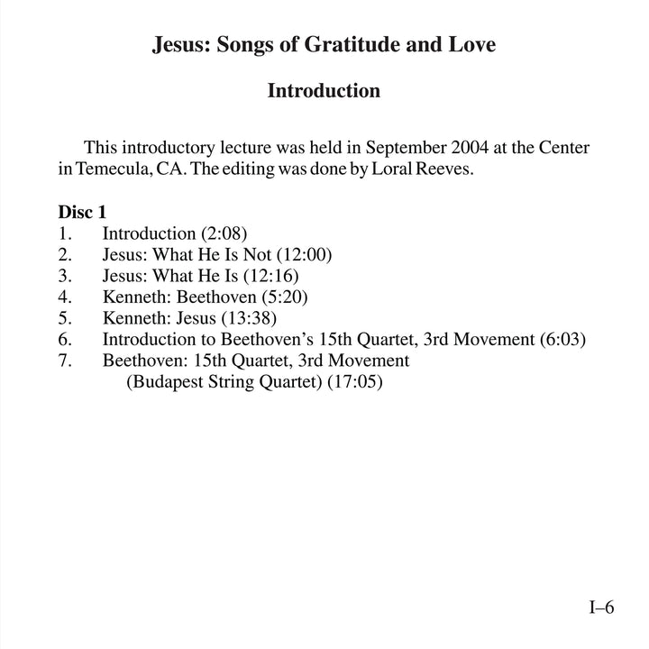 Jesus: Songs of Gratitude and Love [CD]
