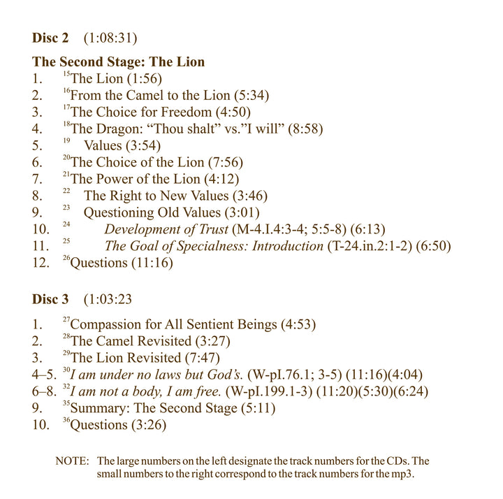 "On the Three Metamorphoses": Nietzsche, "A Course in Miracles", and the Stages of Spirituality [CD]