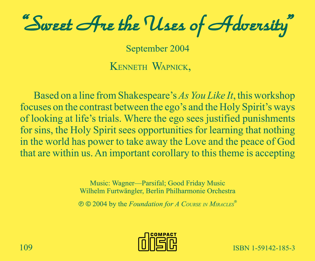 "Sweet Are the Uses of Adversity" [CD]