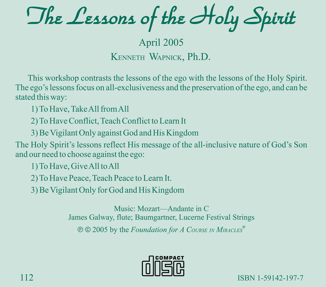 The Lessons of the Holy Spirit [CD]
