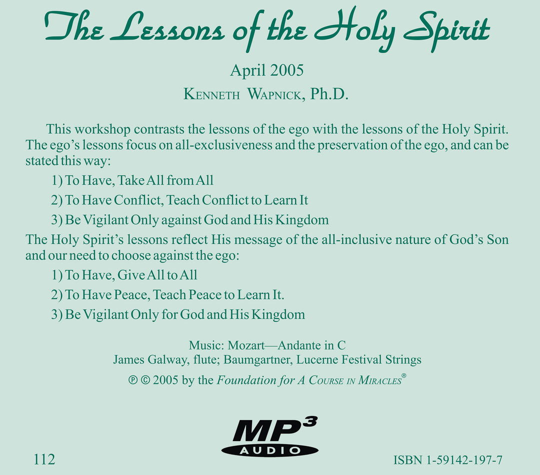 The Lessons of the Holy Spirit [MP3]