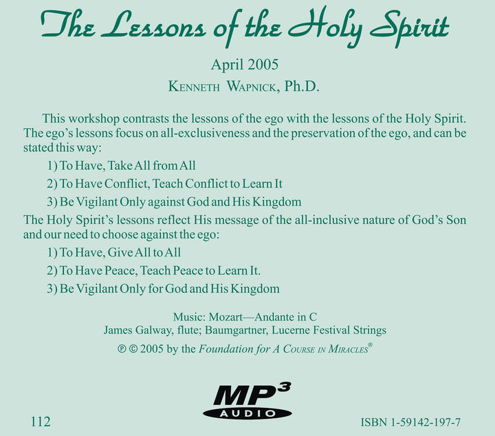 The Lessons of the Holy Spirit [MP3]