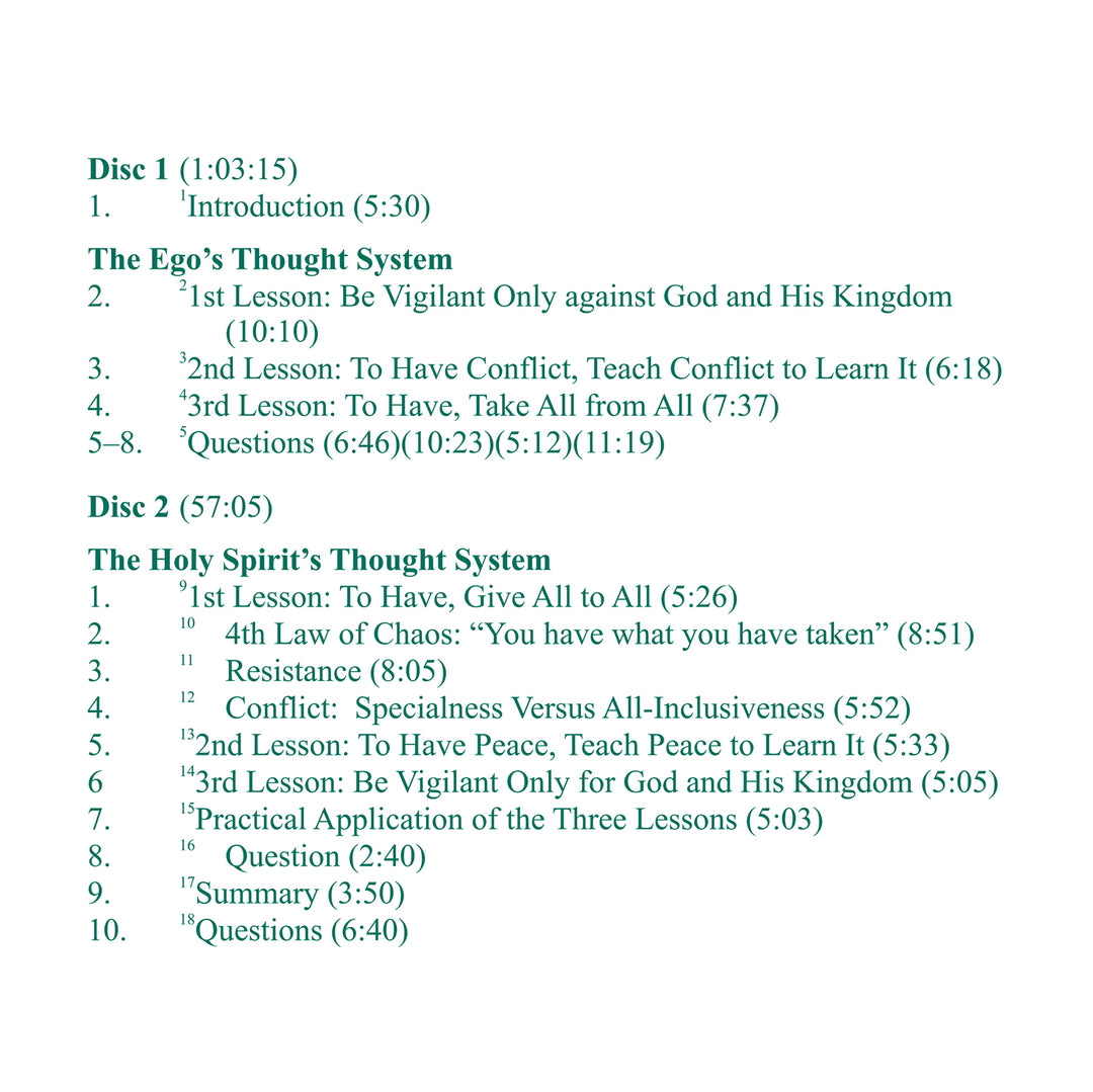 The Lessons of the Holy Spirit [MP3]