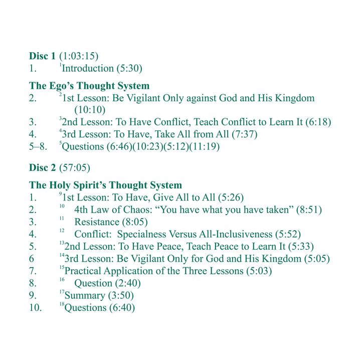 The Lessons of the Holy Spirit [MP3]