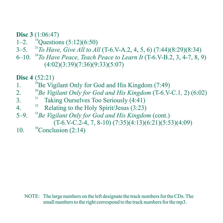 The Lessons of the Holy Spirit [MP3]