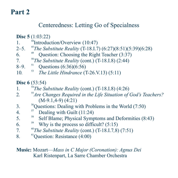 The Quiet Center: Through Specialness to Love [CD]
