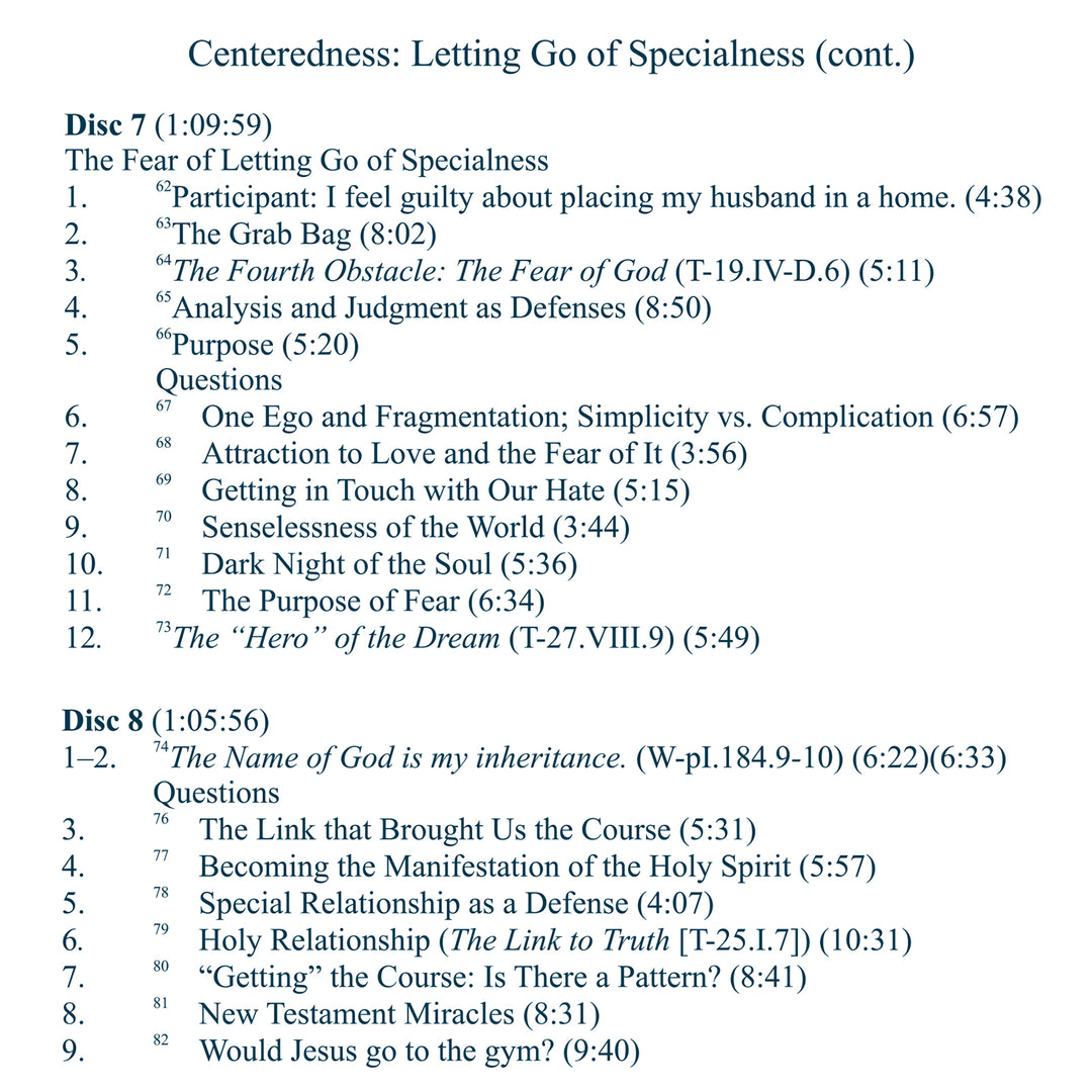 The Quiet Center: Through Specialness to Love [MP3]