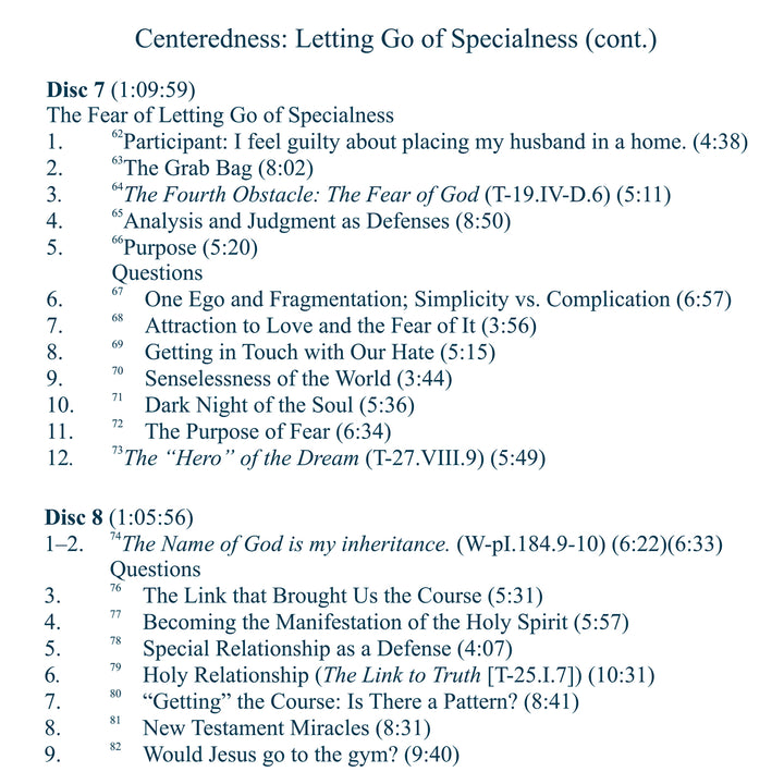 The Quiet Center: Through Specialness to Love [MP3]