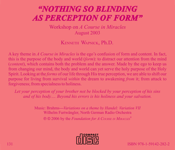 "Nothing So Blinding As Perception of Form" [CD]