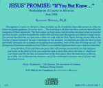 Jesus' Promise: "If You But Knew..." [CD]