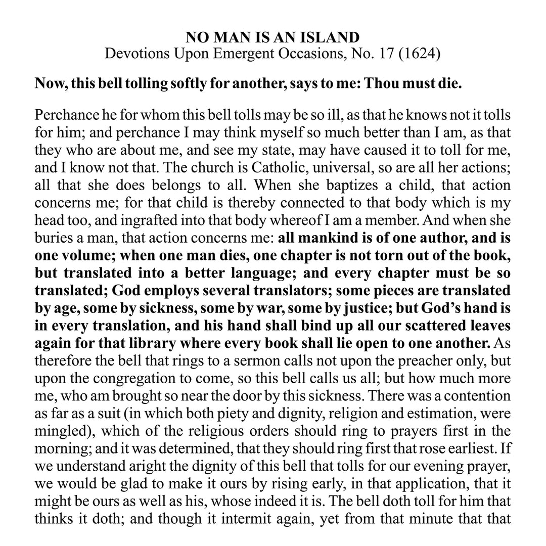 "No Man Is an Island": Our Common Purpose [MP3]