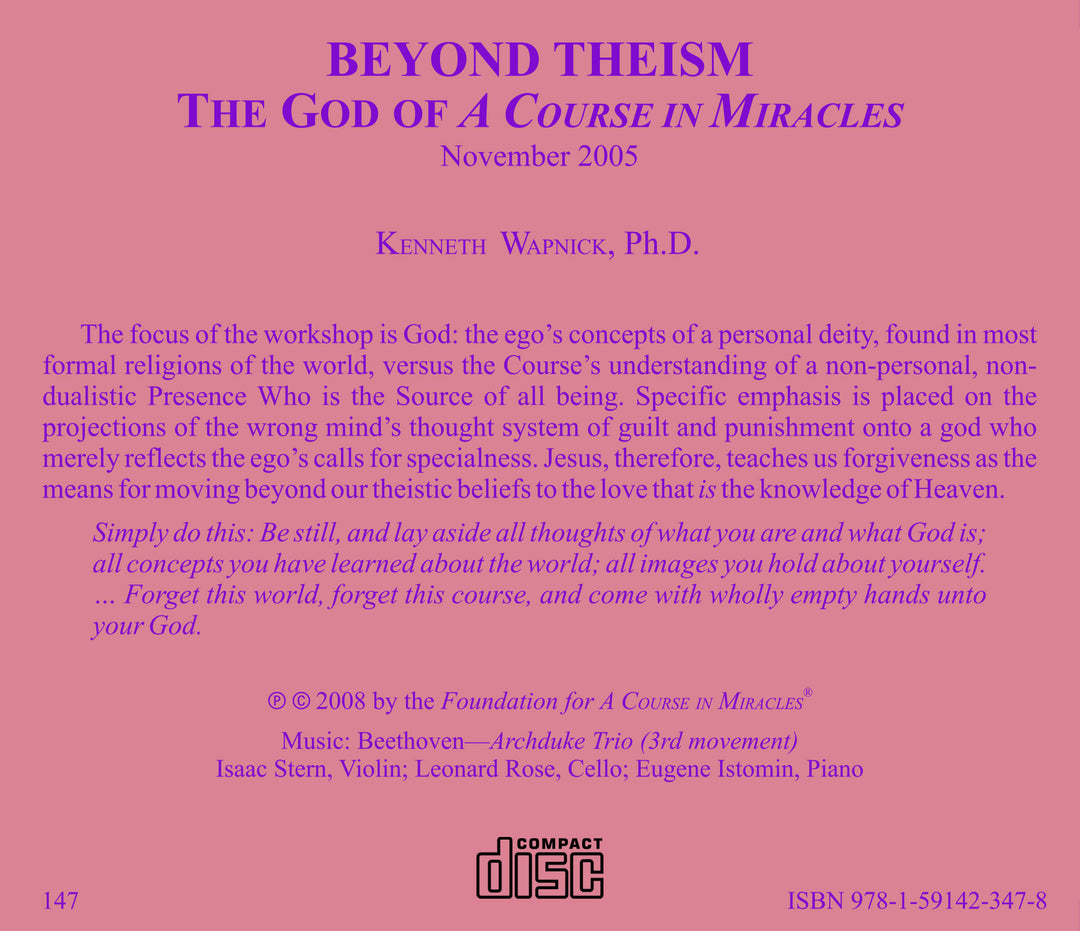 Beyond Theism: The God of "A Course in Miracles" [CD]