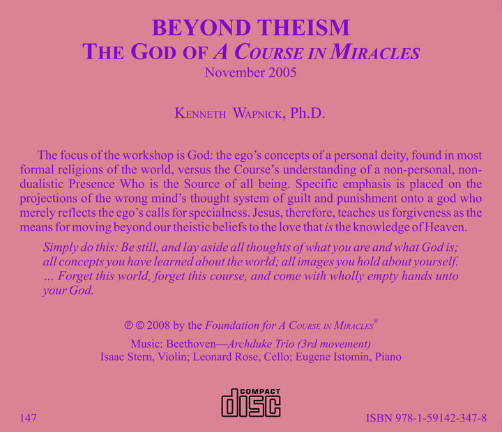 Beyond Theism: The God of "A Course in Miracles" [CD]