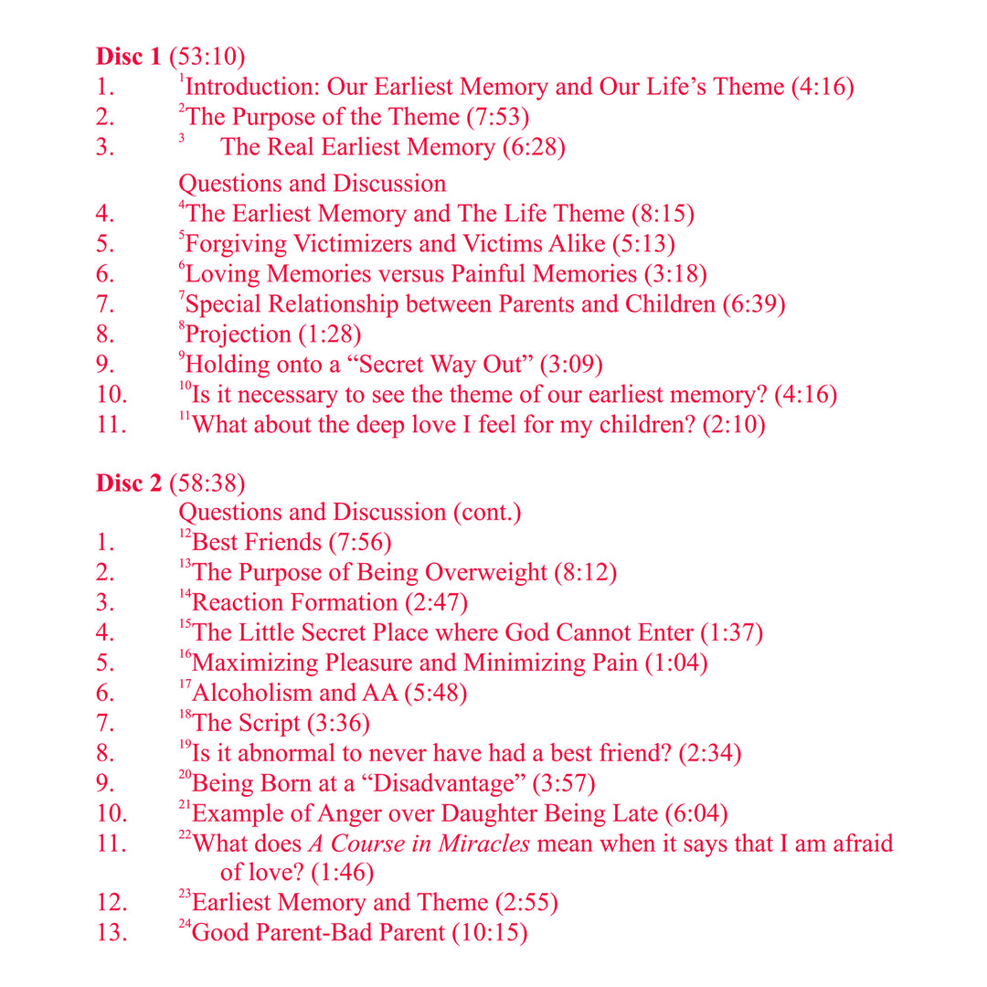 Our Earliest Memory [CD]