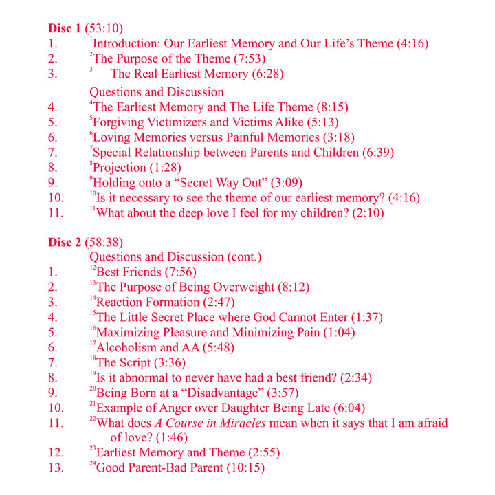Our Earliest Memory [CD]