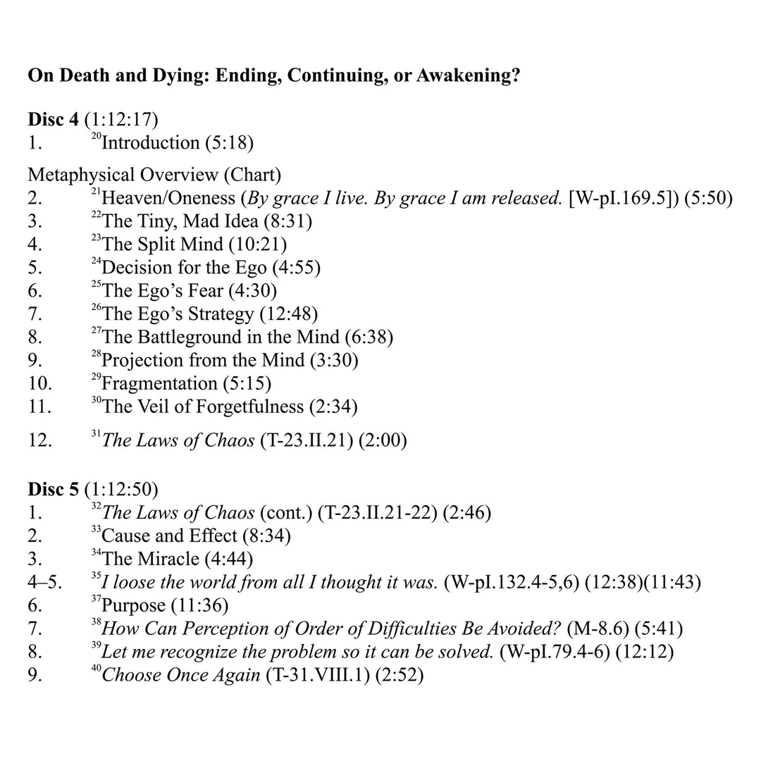 On Death and Dying: Ending, Continuing, or Awakening? [CD]