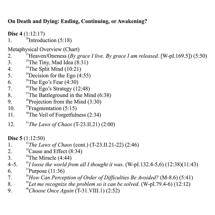 On Death and Dying: Ending, Continuing, or Awakening? [CD]