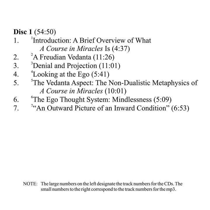 The Significance of "A Course in Miracles": A Freudian Vedanta [MP3]
