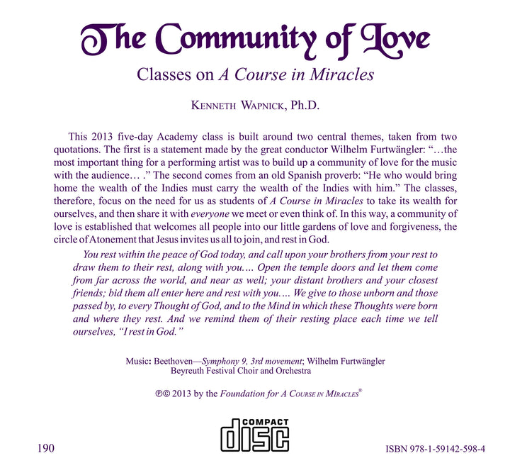The Community of Love [CD]