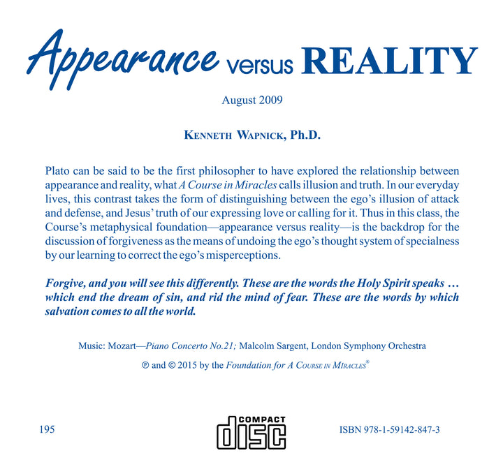 Appearance versus Reality [CD]