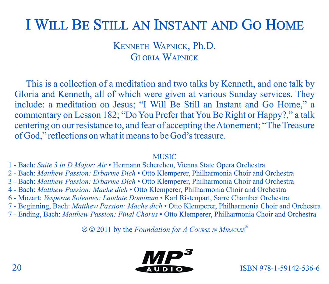 I Will Be Still an Instant and Go Home [MP3]