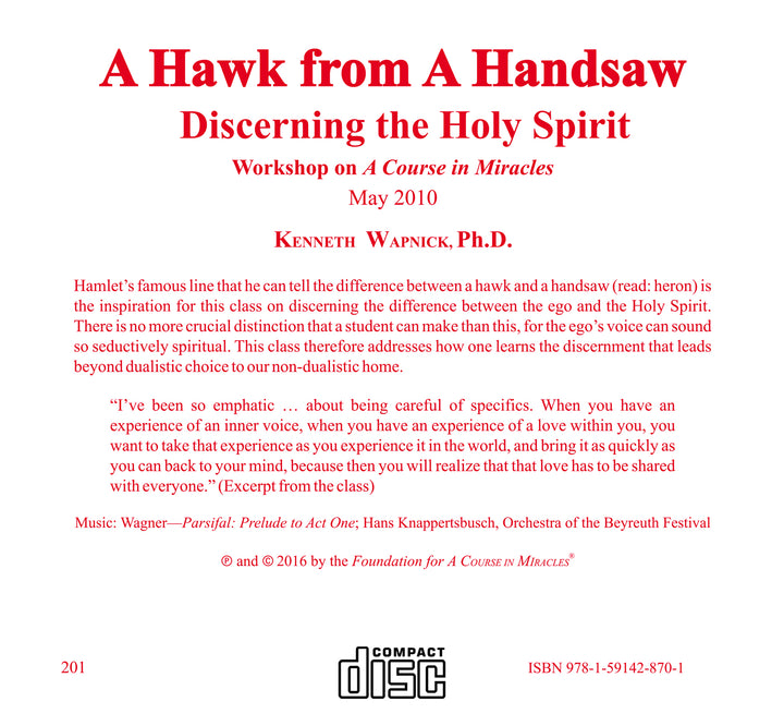 "A Hawk from a Handsaw": Discerning the Holy Spirit [CD]