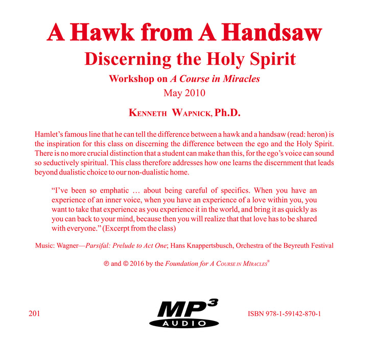 "A Hawk from a Handsaw": Discerning the Holy Spirit [MP3]