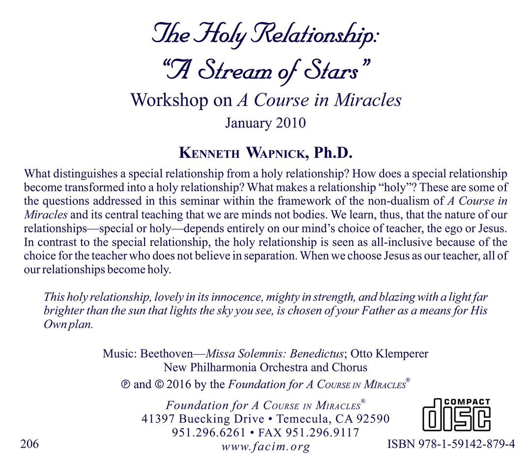 The Holy Relationship: A Stream of Stars [CD]