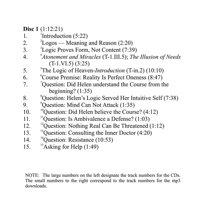 The Logic of "A Course in Miracles": The Ego and The Holy Spirit [CD]