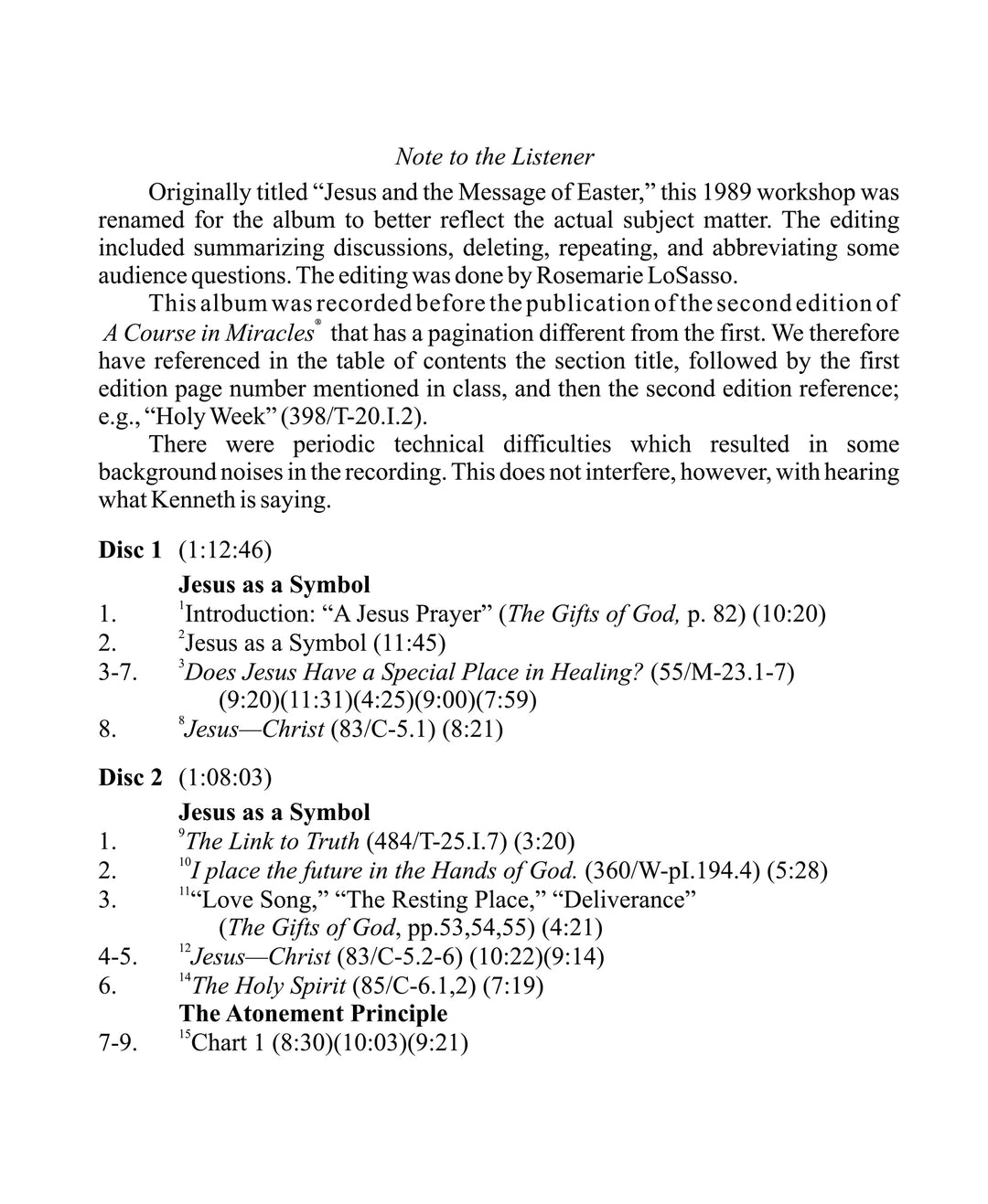 Jesus: Teacher of Forgiveness, Model of Resurrection [CD]