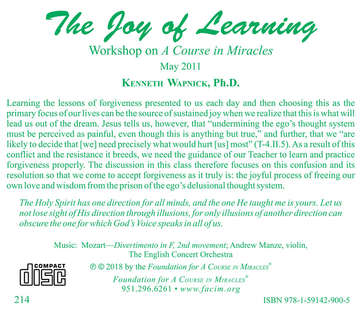 The Joy of Learning [CD]