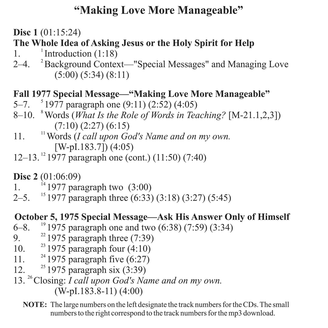 “Making Love More Manageable” /  “A Nod to God" [CD]