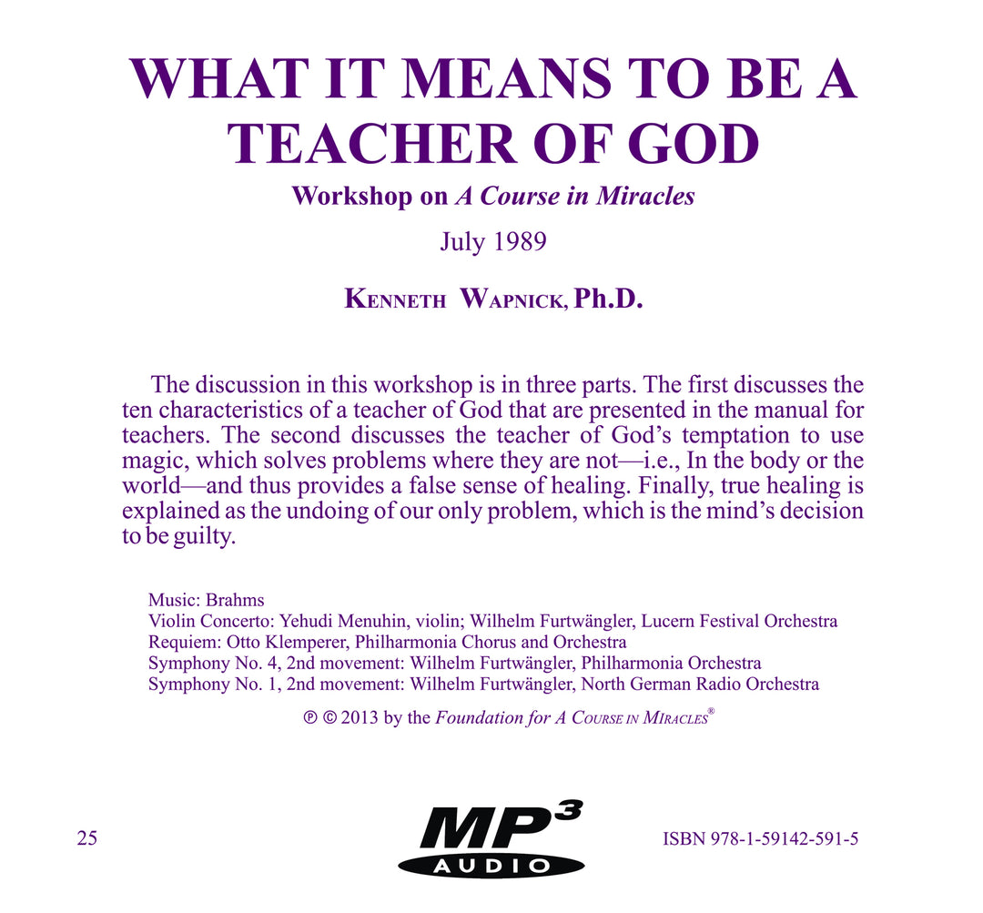 What It Means to Be a Teacher of God [MP3]