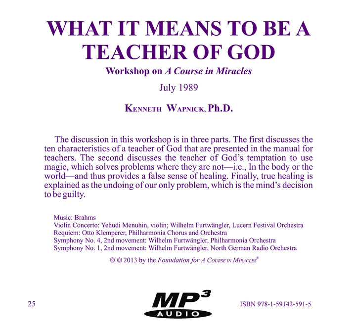 What It Means to Be a Teacher of God [MP3]