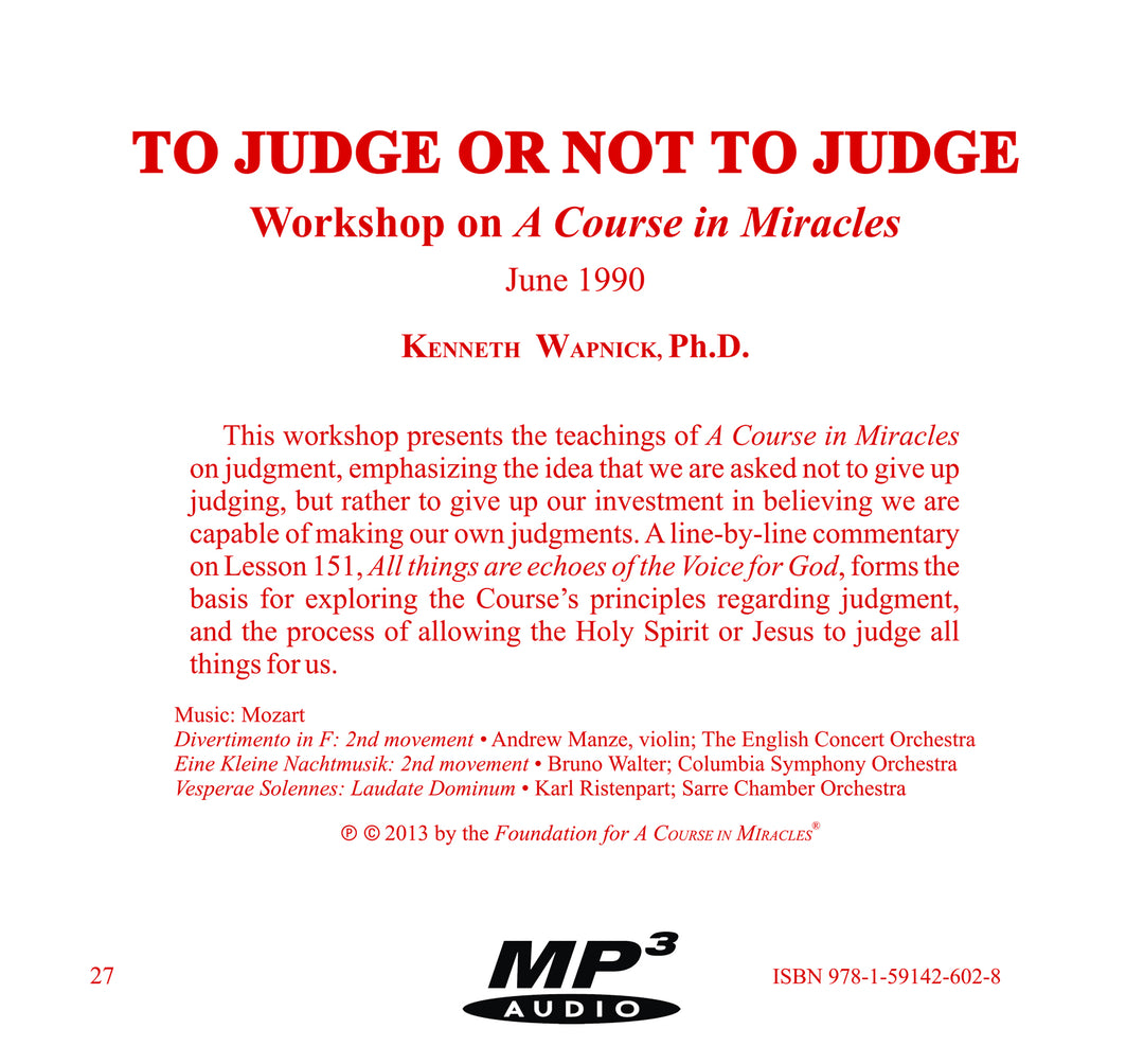 To Judge or Not to Judge [MP3]