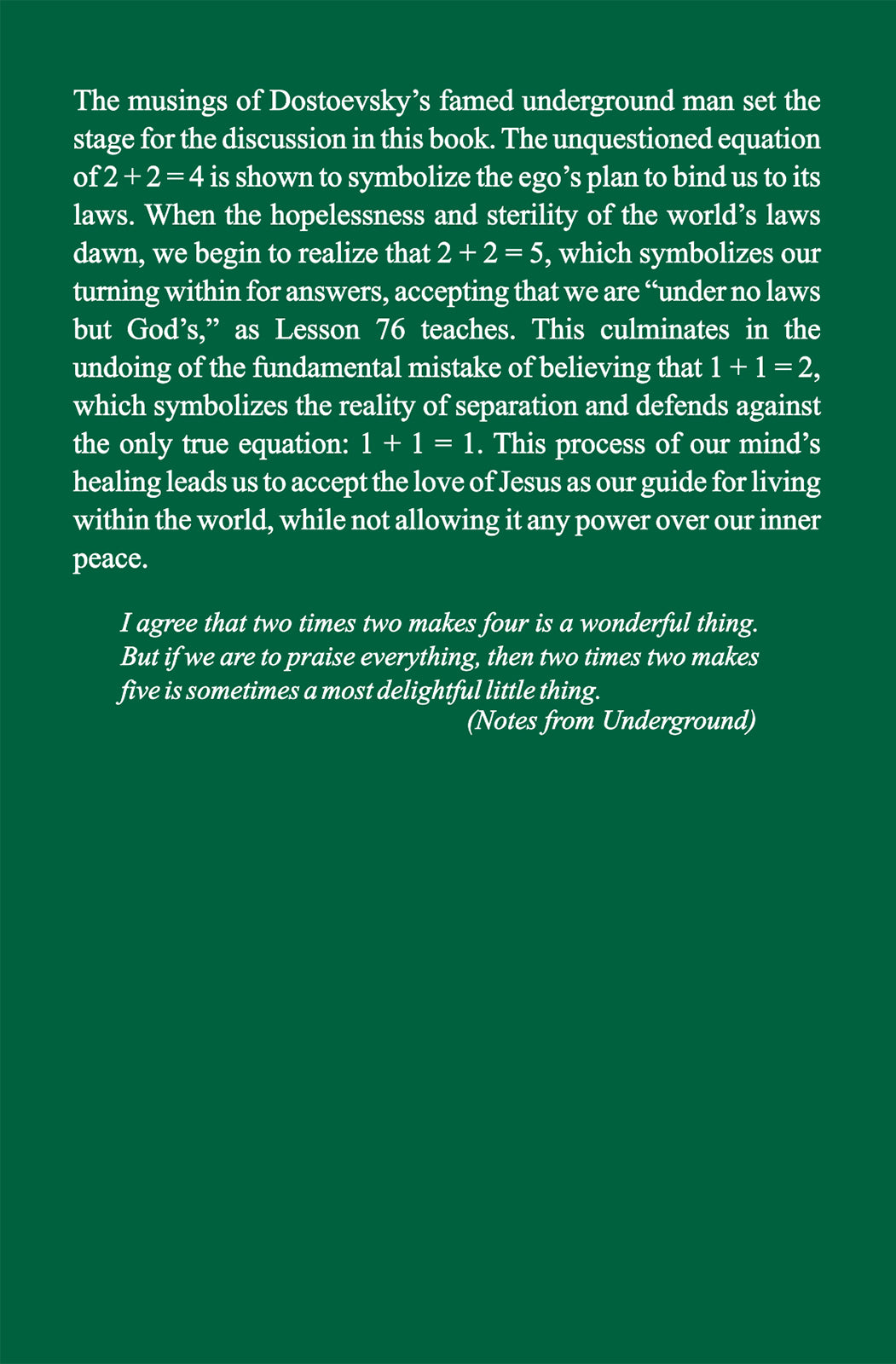 When 2 + 2 = 5: Reflecting Love in a Loveless World [BOOK]