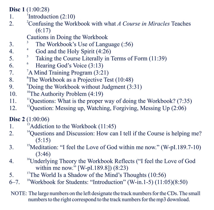 The Workbook of "A Course in Miracles": Its Place in the Curriculum - Theory and Practice [CD]