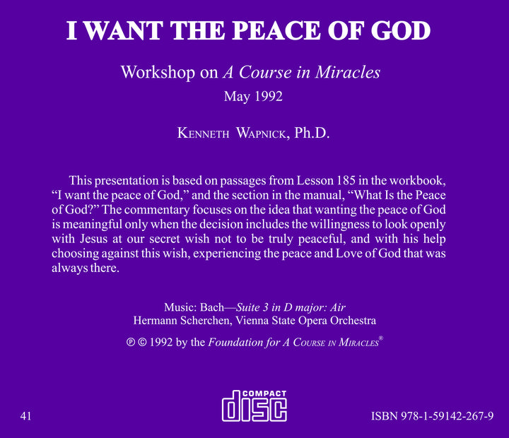 I Want the Peace of God [CD]