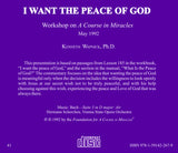 I Want the Peace of God [CD]