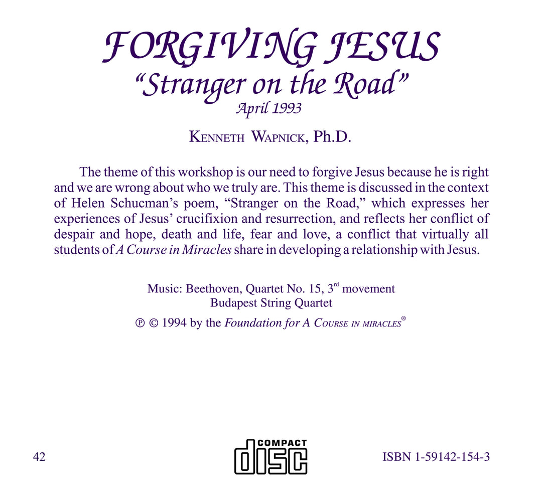 Forgiving Jesus: "Stranger on the Road" [CD]