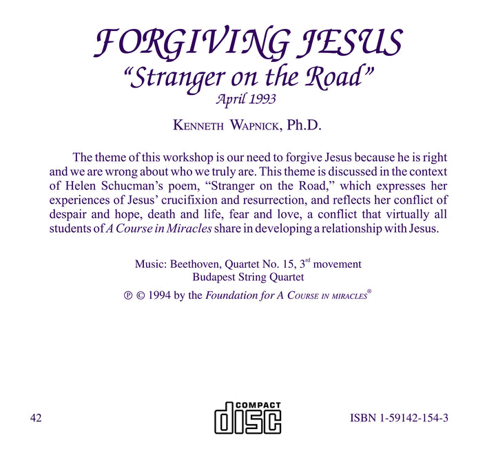 Forgiving Jesus: "Stranger on the Road" [CD]