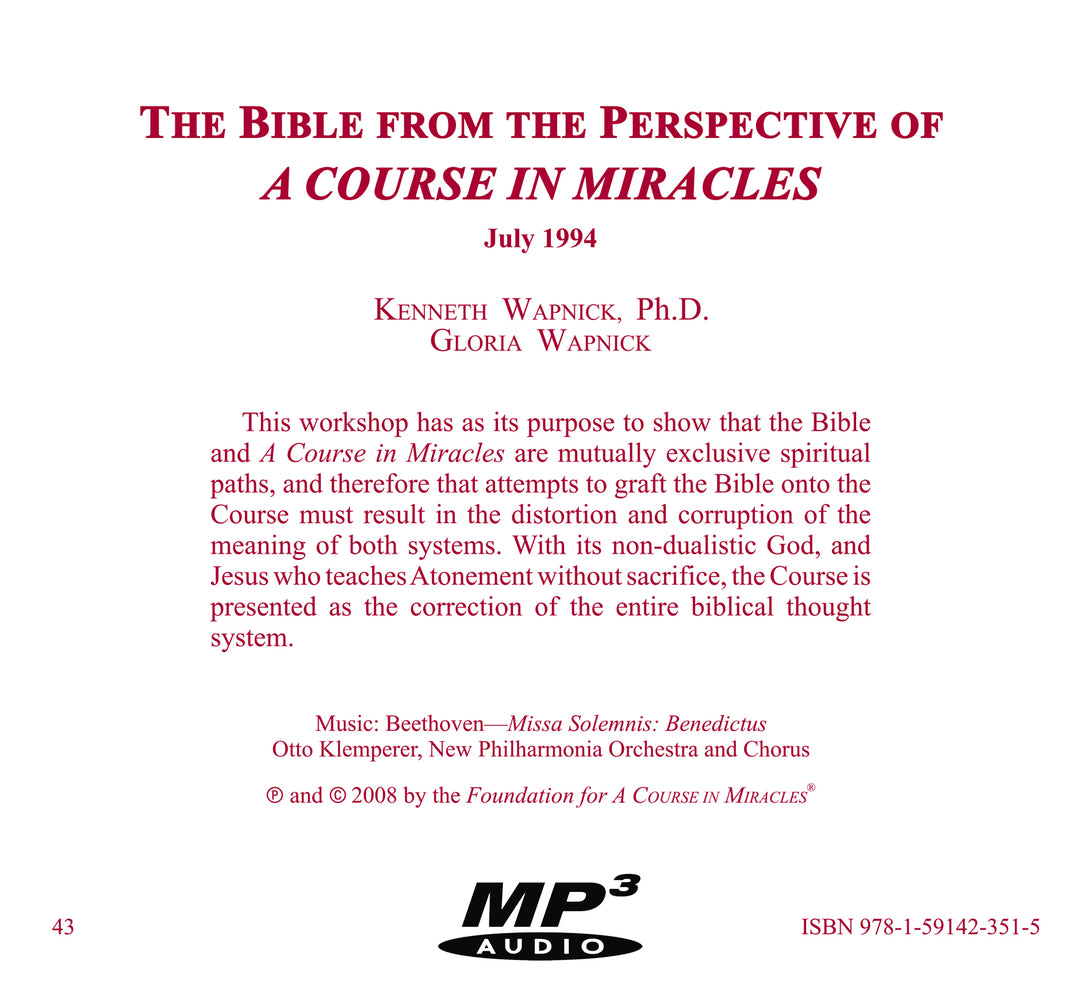 The Bible from the Perspective of "A Course in Miracles" [MP3]