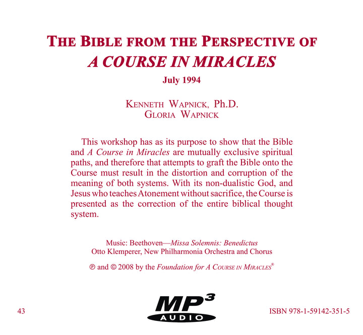 The Bible from the Perspective of "A Course in Miracles" [MP3]