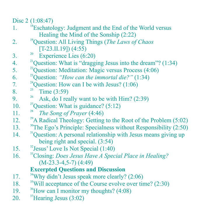 The Theology of "A Course in Miracles" [CD]