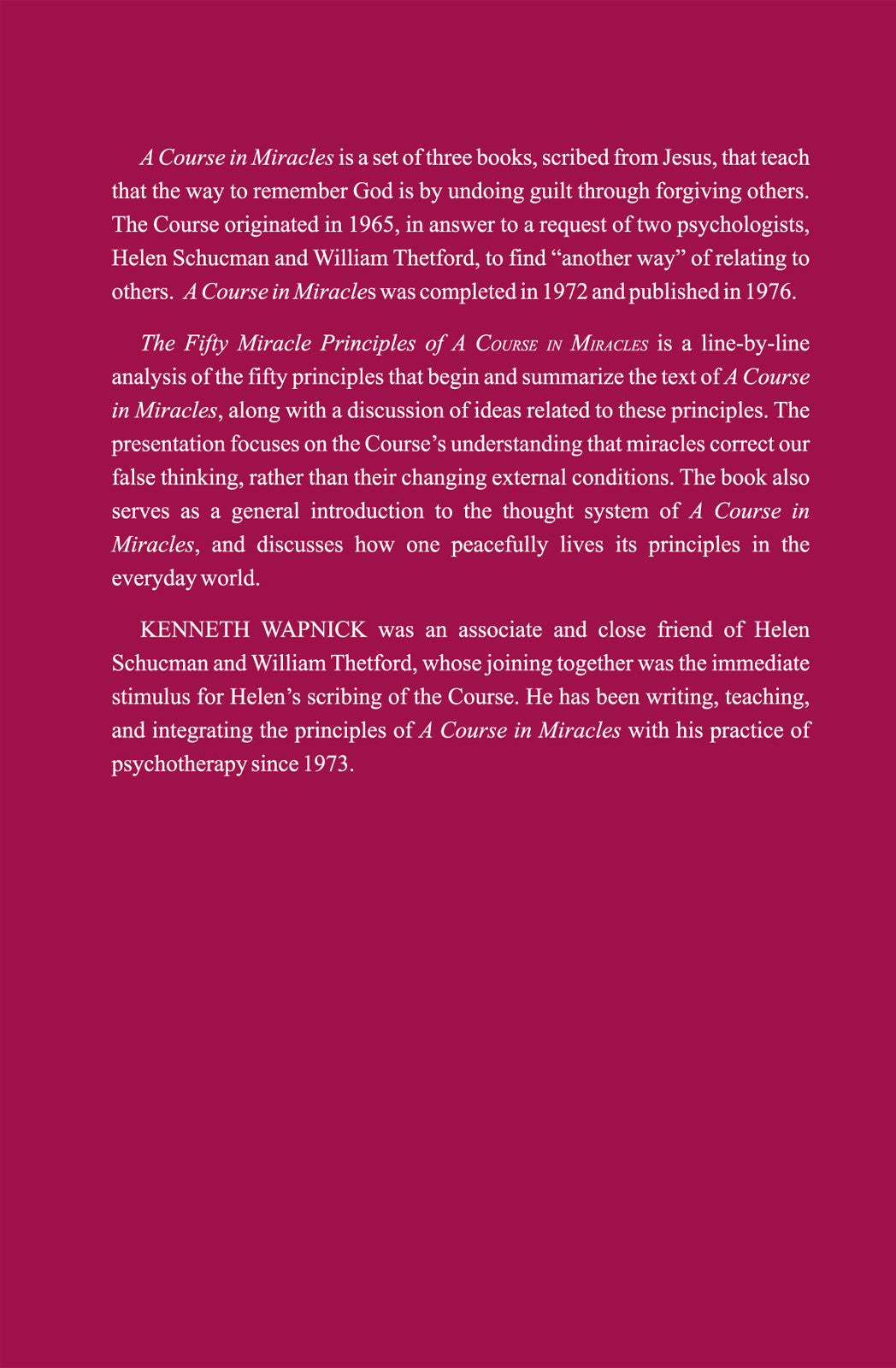 The Fifty Miracle Principles of "A Course in Miracles" [BOOK]
